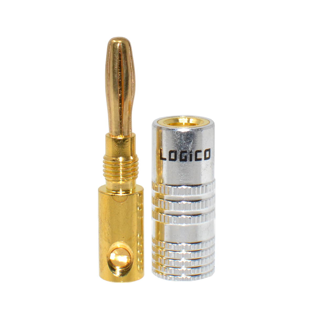 LOGICO 100 Pcs 24K Gold Plated Audio banana plug Speaker Wire Jack Connector