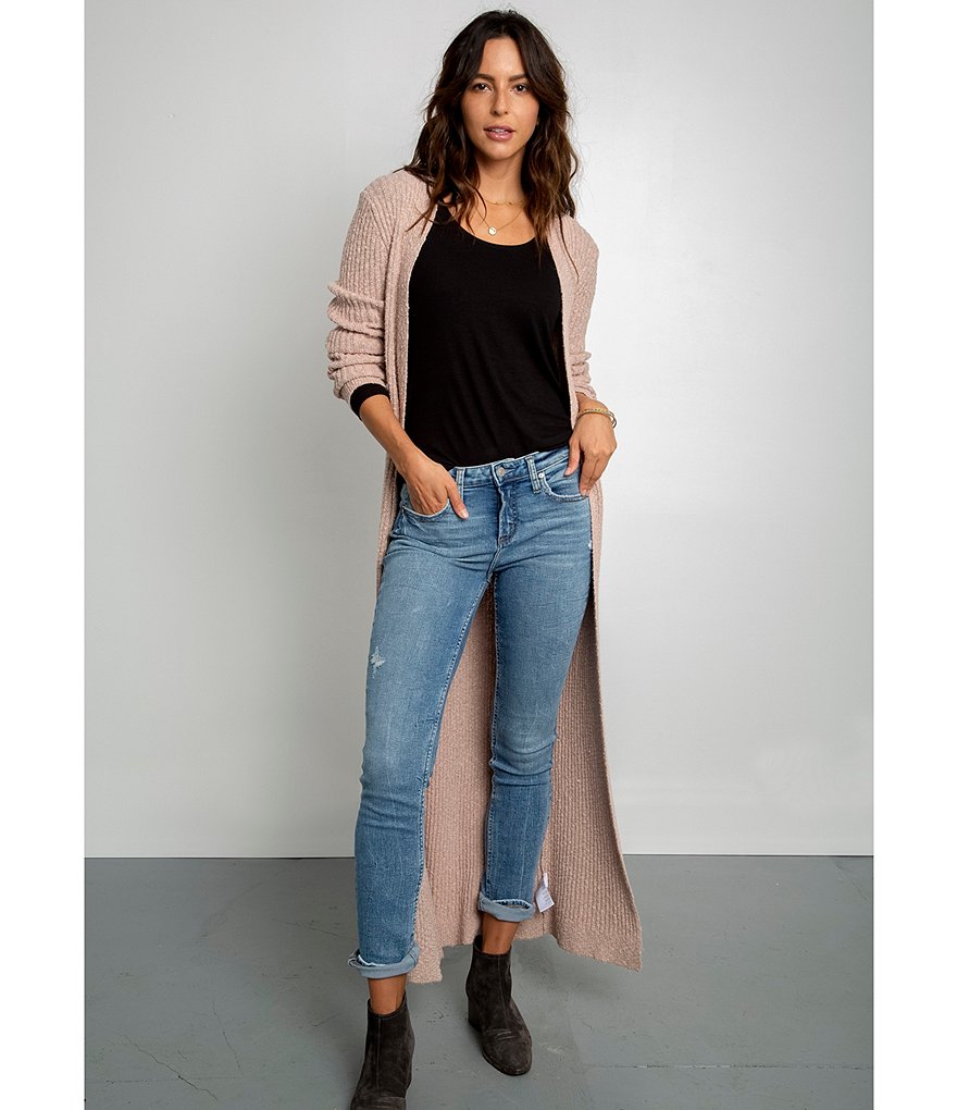 Celebrity Pink Shadow Knee Mid Rise Straight Jeans