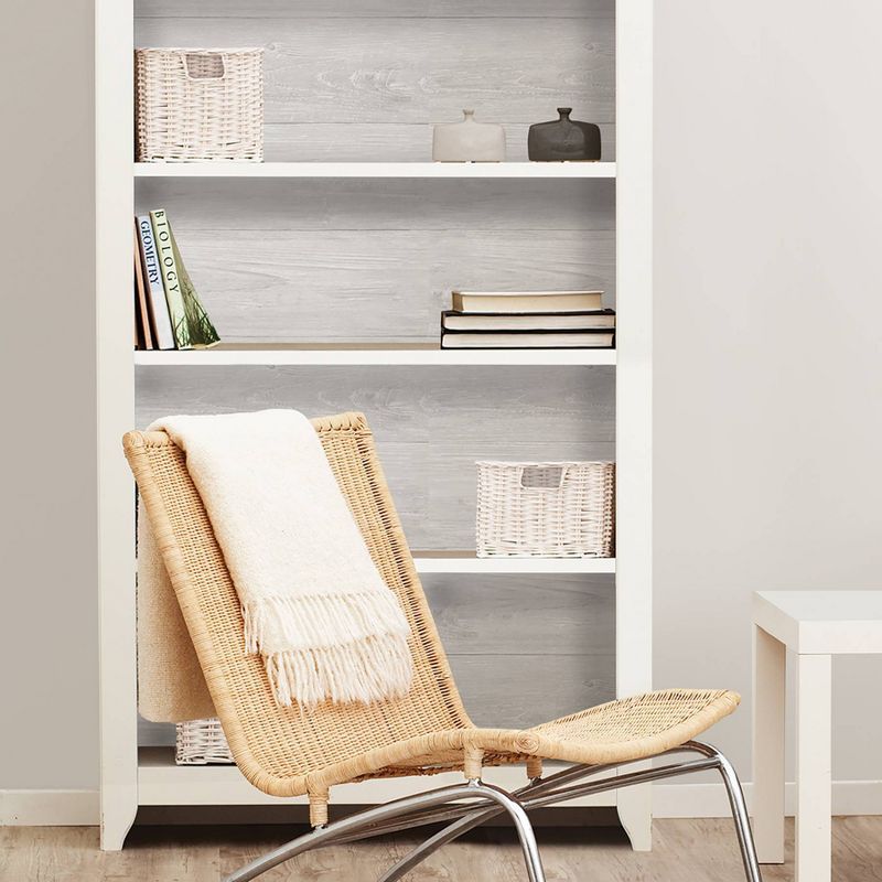 NuWallpaper Wood Plank Peel & Stick Wallpaper Gray