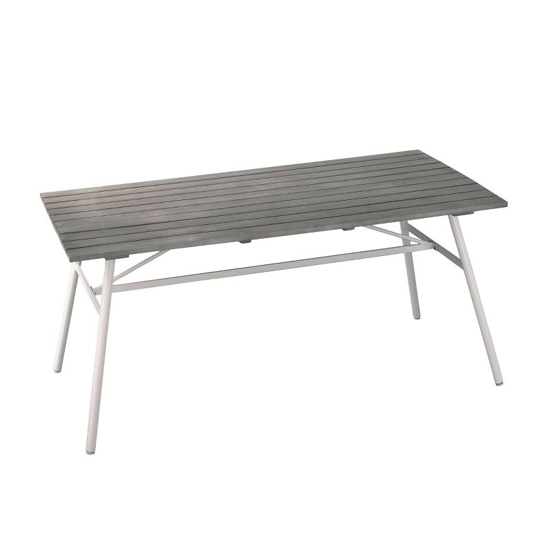4-Person Francyne Indoor/Outdoor Rectangular Dining Table Gray and White - Aiden Lane