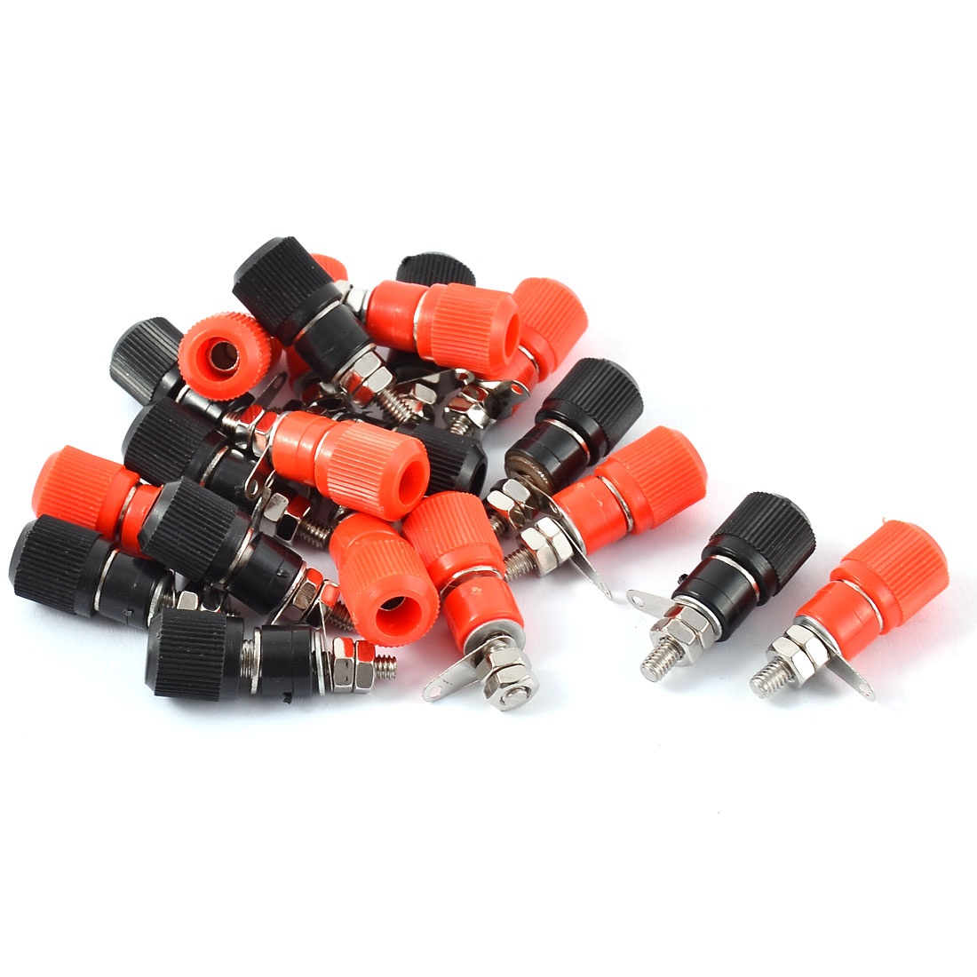 Global Bargains 20pcs Black Red Metal Body Speaker Amplifier 4mm Banana Plug Jack Binding Post