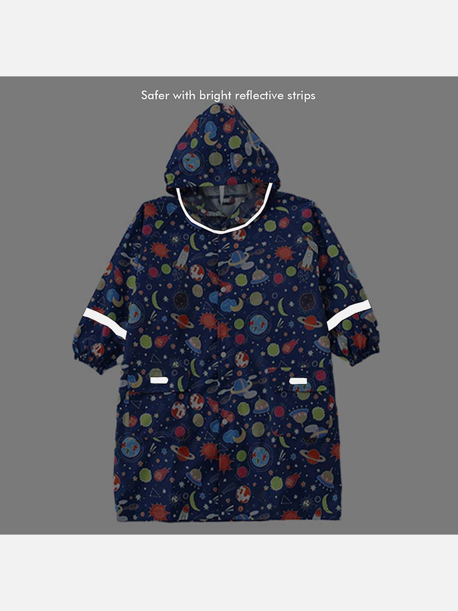 Little Surprise Box Kids Pink Printed Full Sleeves Raincoat