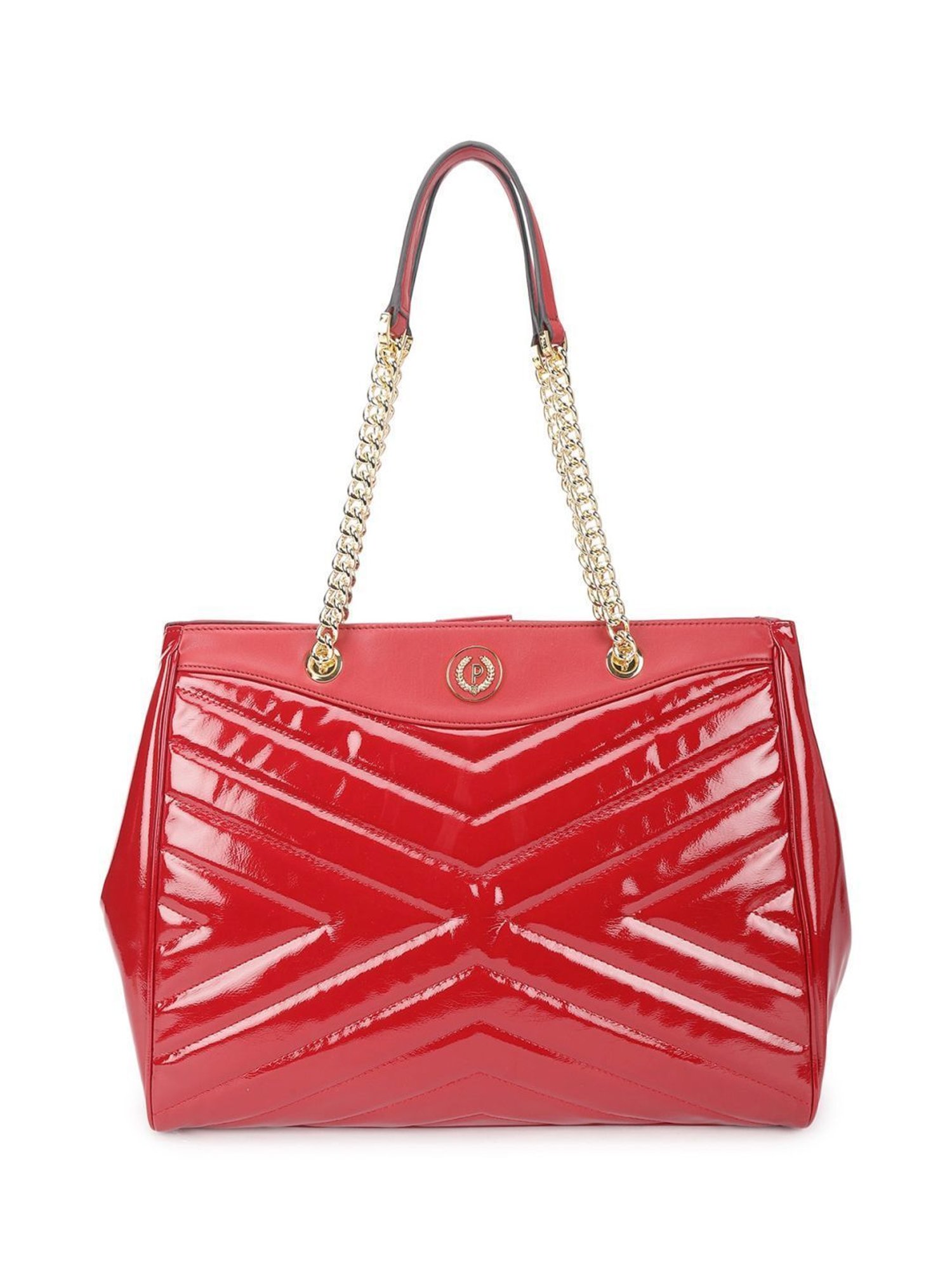 Pollini Red Soft Textured Small Tote