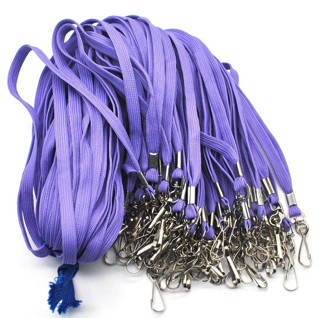Bulk Lanyard 32" Flat Lanyards with Swivel Hook Attachment Lanyards with Clip (Purple)