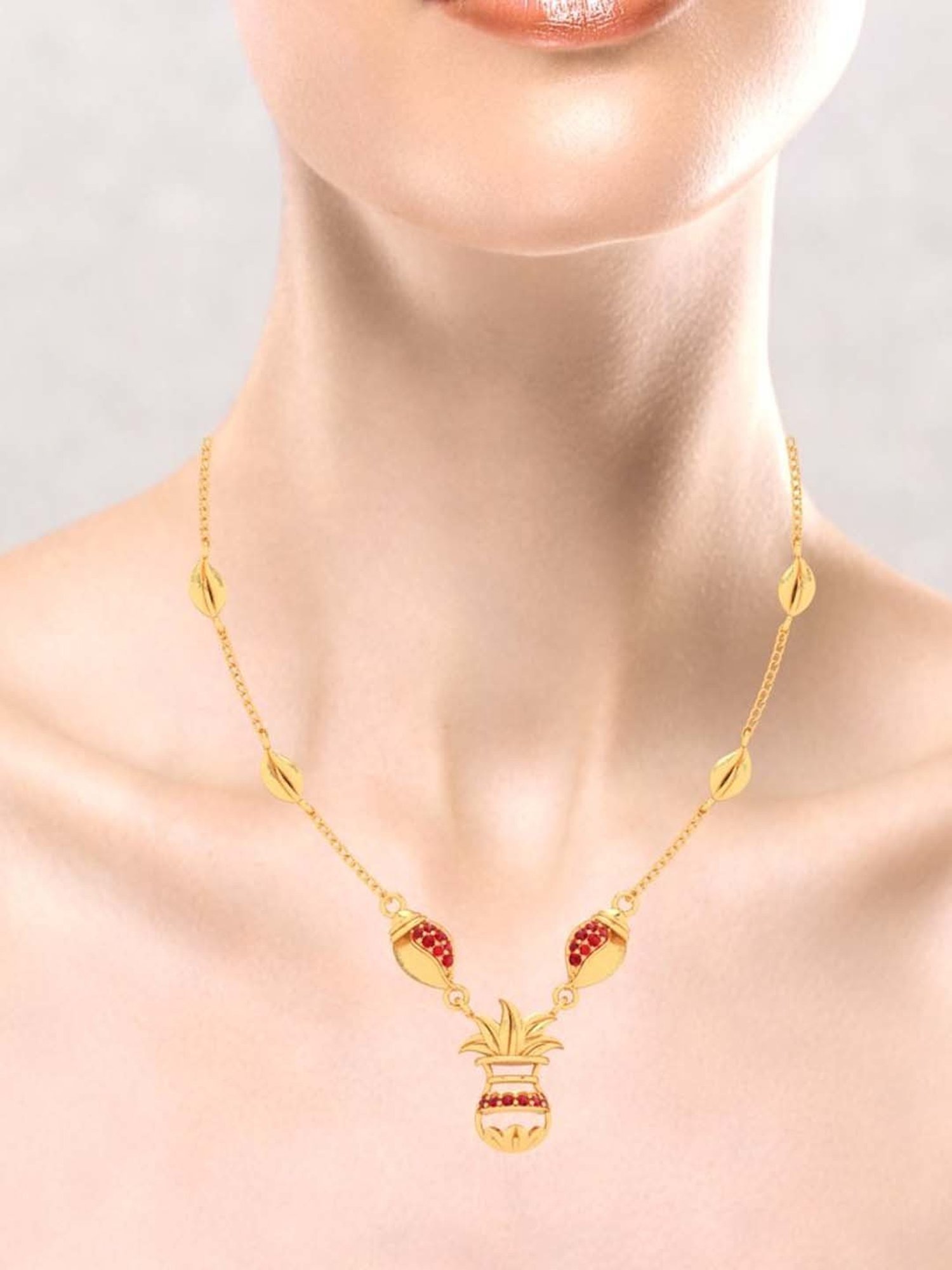 P.C. Chandra Jewellers 18k Yellow Gold Designer Kalash Necklace