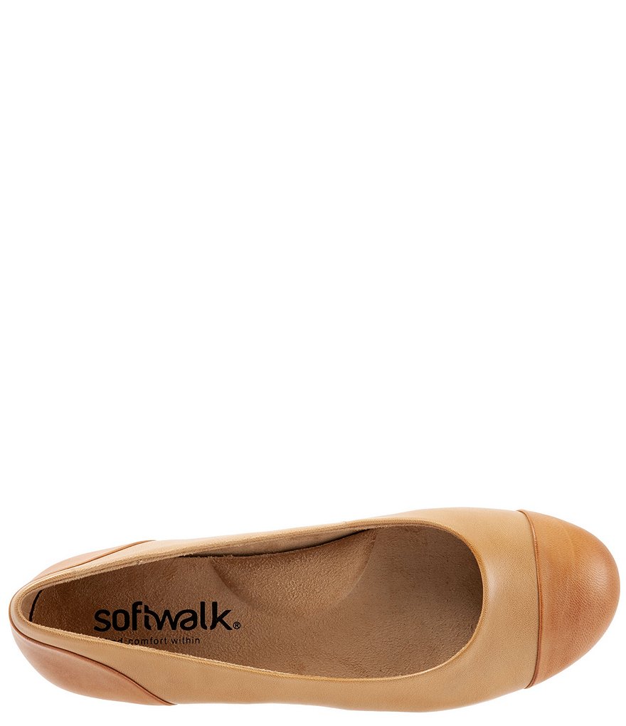 SoftWalk Sonoma Suede & Leather Cap Toe Ballet Flats