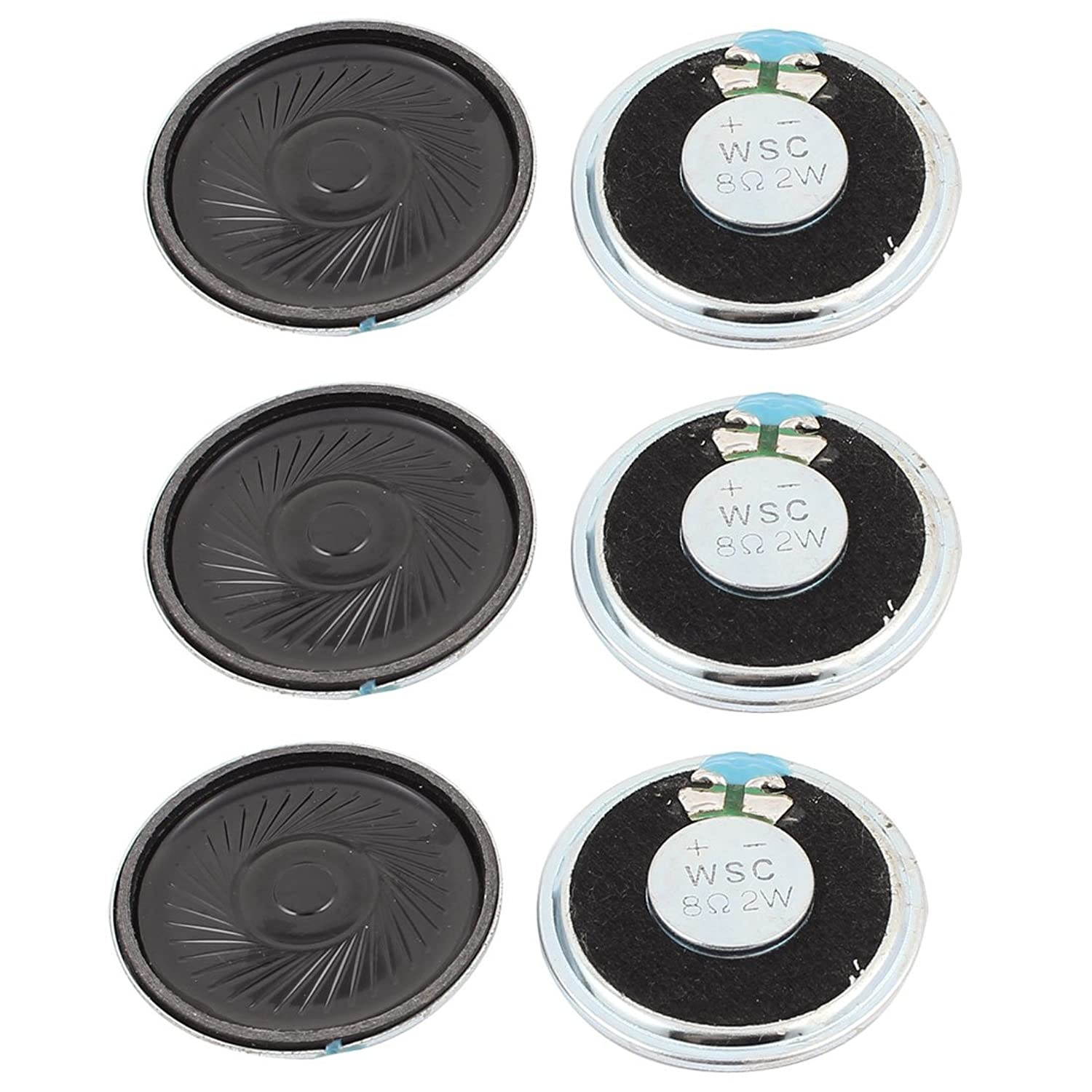 uxcell a15112300ux1550 2W 40mm Diameter 8 Ohm Internal Mini Magnet Speaker Loudspeaker 6Pcs Pack of 6