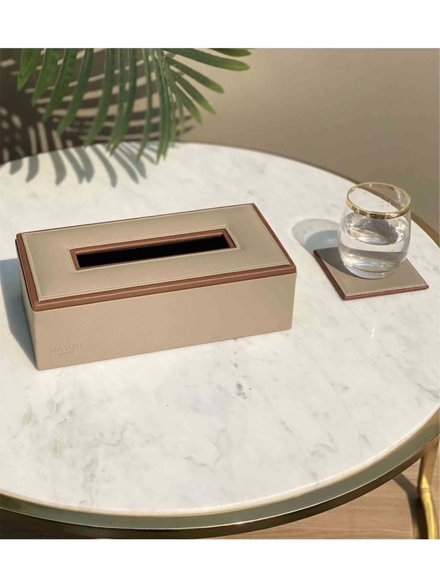 Mason Home Taupe Naples Tissue Box