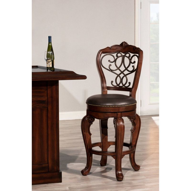 30" Burrell Wood Swivel Barstool Brown/Cherry - Hillsdale Furniture