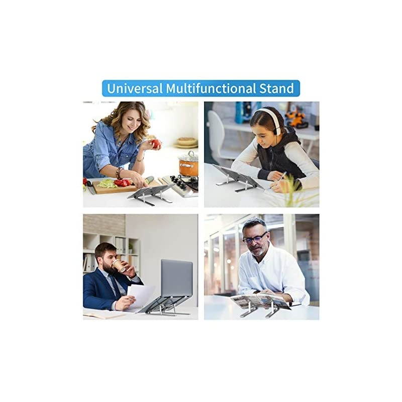 Adjustable Laptop Stand  Portable Aluminum Computer Holder Ergonomic Foldable Desktop Riser with 6 Levels Height Compatible with MacBook Air Pro Dell XPS More 10156 PC Notebook