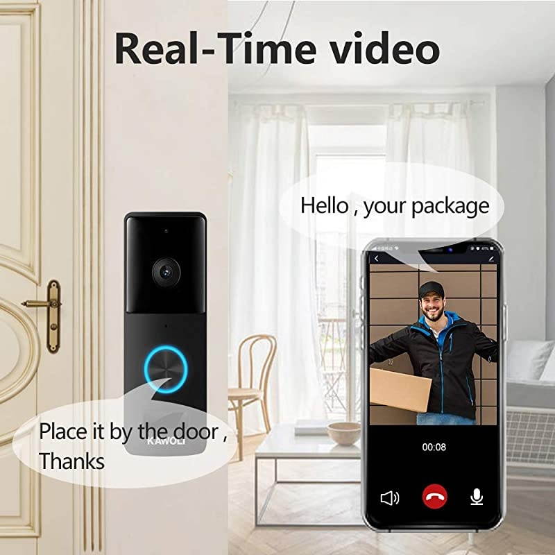 Security WiFi Video Doorbell  Smart Wireless Doorbell Camera with Night Light 58 Chimes RealTime Response No Monthly Fees Secure Local StorageBlack Vedio