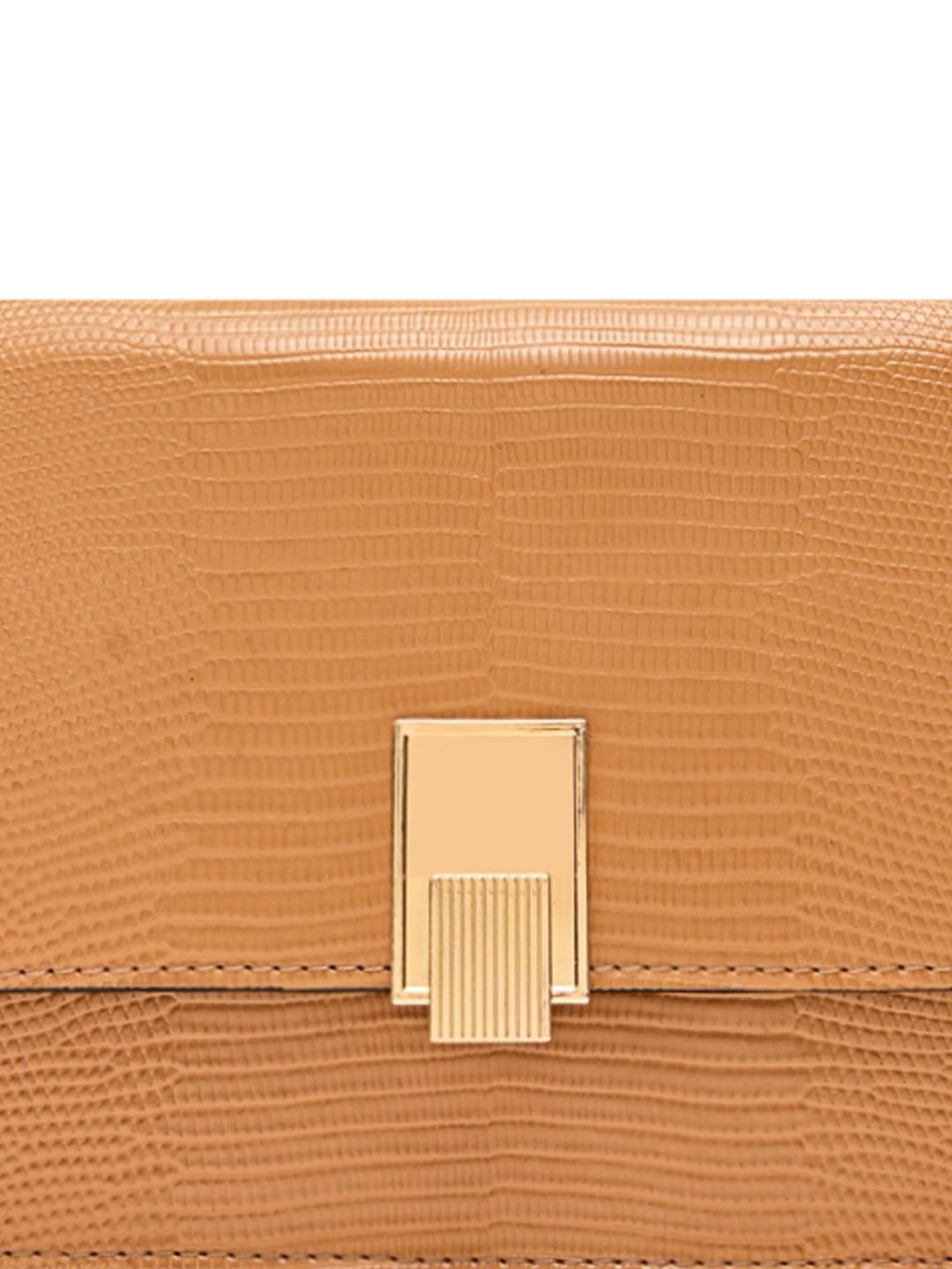 Horra Mustard Textured Shoulder Handbag