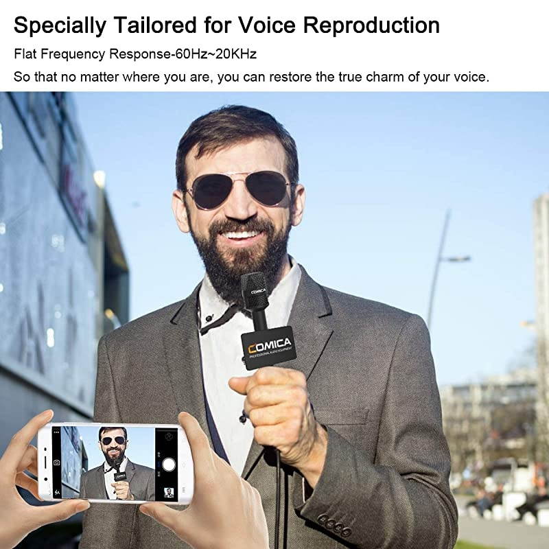 HRM-S Interview Microphone Condenser Cardioid Microphone with 3.5mm TRRS Plug, Reporter Microphone for iPhone Android Smartphone and Laptop, Handheld Mic for Interviews, Reports, Presentation