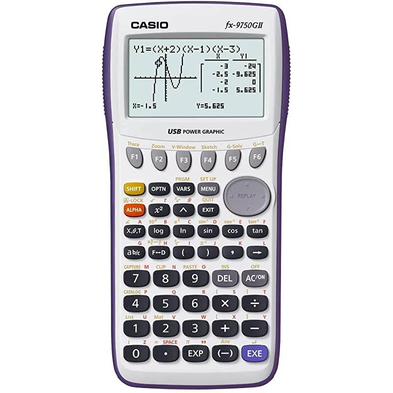 fx9750GII Graphing Calculator with icon based menu Color white
