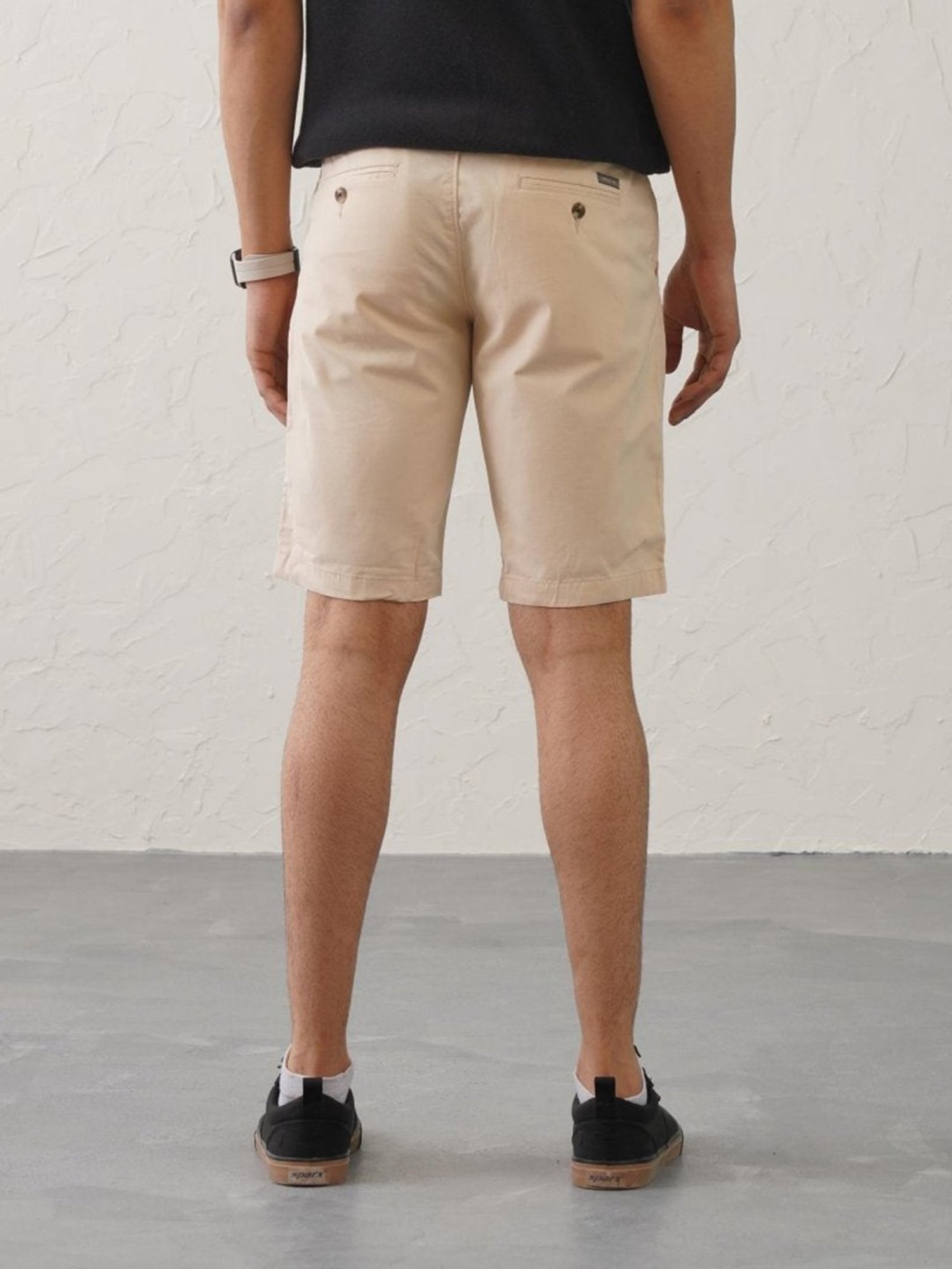 MinusOne Beige Regular Fit Shorts