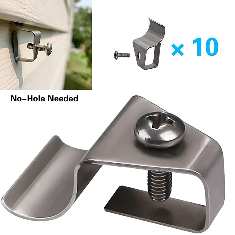 Siding Clips Hooks NoHole Needed Outdoor Siding Screws Hanger for Mount Home Security Camera 10 Pack