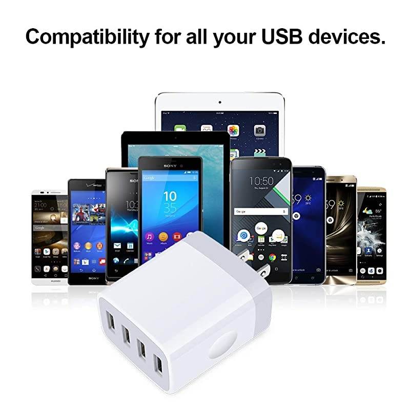 Fast Charge Wall Charger High Speed 48A Charger Cube Brick Base Compatible with iPhone 11 X876sPlusiPad ProAir 2Mini LG Nexus HTC Samsung GalaxyS10S9S8 S7S6Plus Note Nexus