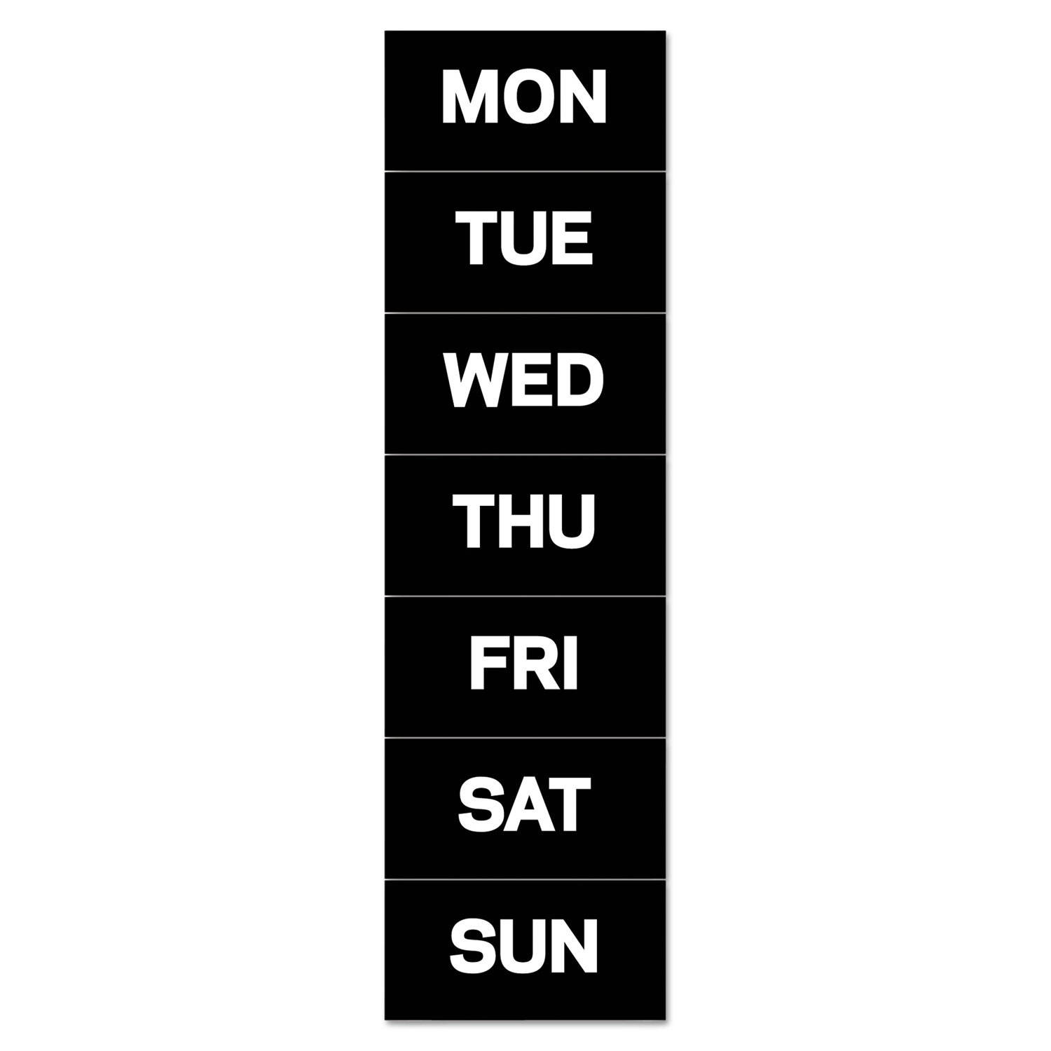 MasterVision Calendar Magnetic Tape, Days Of The Week, Black/White, 2" x 1"