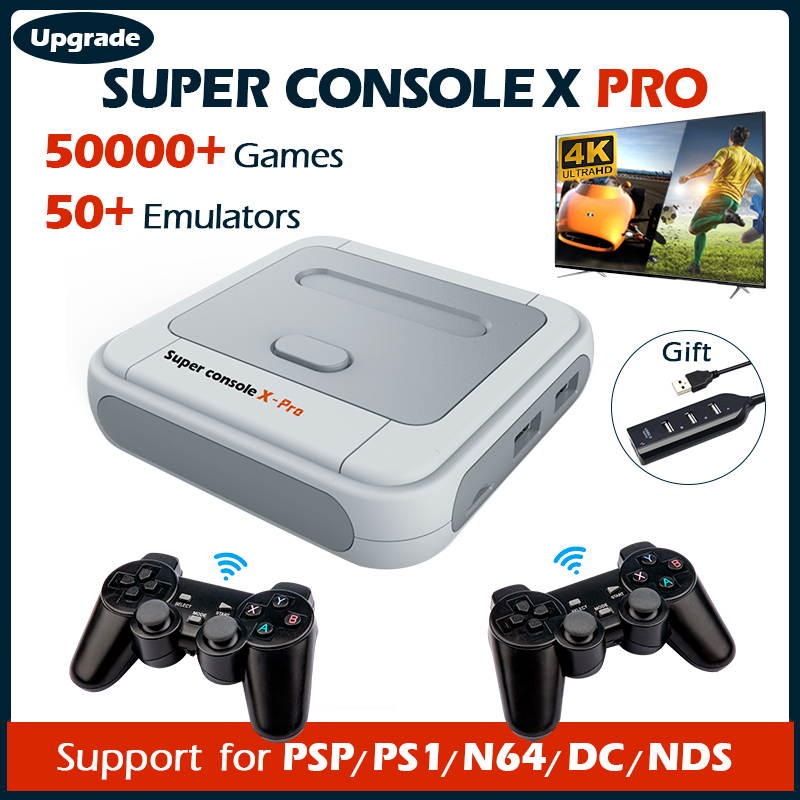 Super Game Console X Pro, Retro Video Game Console,4K HDMI TV Output Game Consoles Built-in 256G with 50000+ Video Games,Support for PS1/PSP/DC/N64