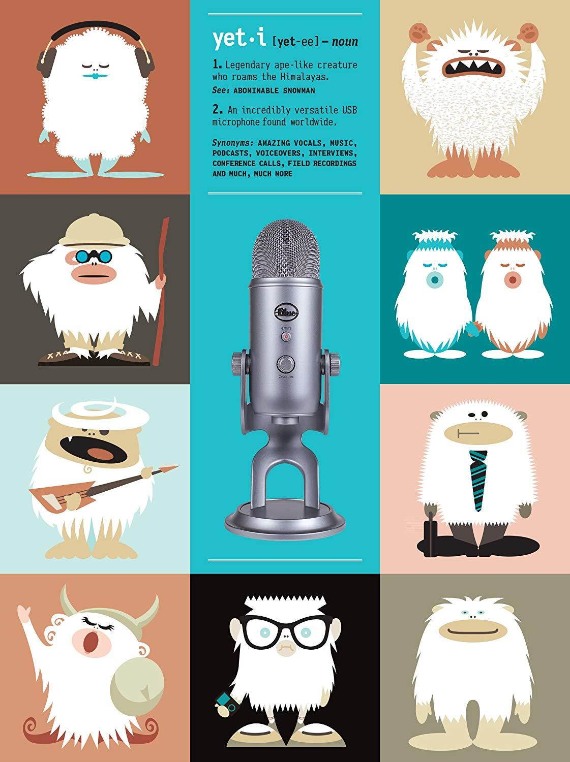 BLUE Yeti USB Microphone-Space Gray, Mic Only (988-000094)