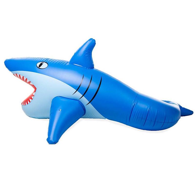 HearthSong - Kids 8'L Giant Inflatable Shark Sprinkler for Kids' Outdoor Active Water Play, 8'L x 4 1/2 'W x 3 1/2 'H