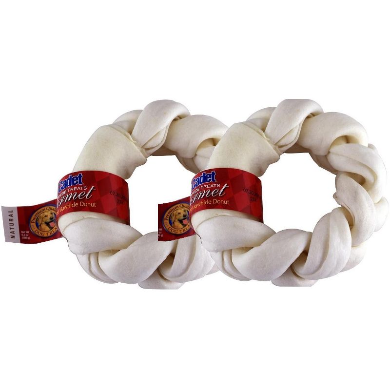 Cadet 8 Inch Braided Rawhide Donut (2 Pack)