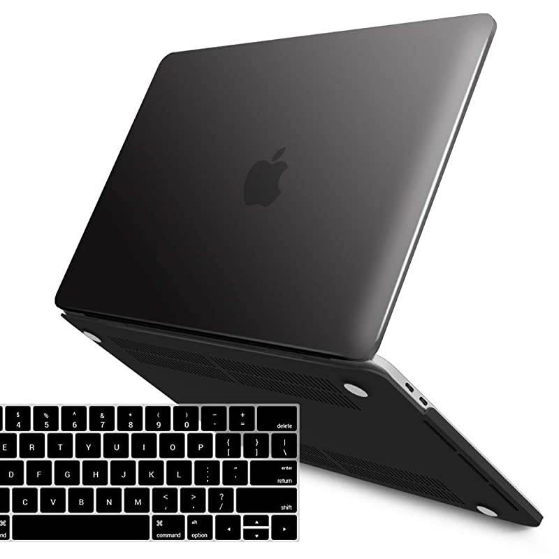 MacBook Pro 15 Inch Case 2019 2018 2017 2016 A1990 A1707 Plastic Hard Shell Case with Keyboard Cover for Apple Mac Pro 15 Touch Bar Black T15BK+1B