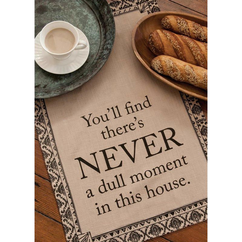 Heritage Lace 28" x 18" Downton Abbey Damask Kitchen Dish Tea Towel - Brown