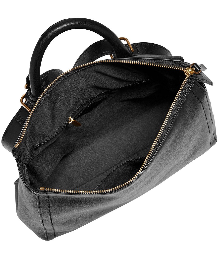 Brown Faux Leather Zipped Western Crossbody Sling Bag