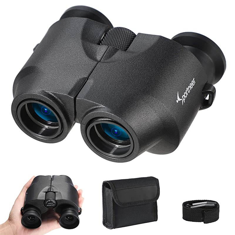 10x25 Powerful Binoculars with Foldable Soft Eyepieces Clear Weak Light Night Vision Compact Lightweight Binoculars for Bird WatchingHuntingSports Games and Concerts For Kids amp Adults