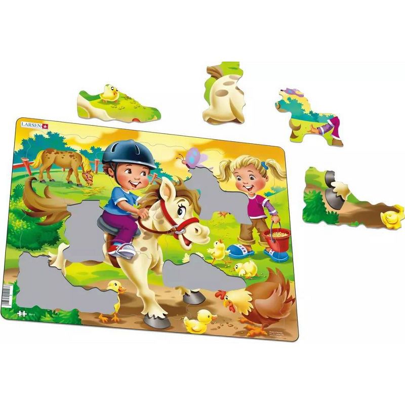 Larsen Puzzles Farm Kids with Pony Kids Jigsaw Puzzle - 16pc