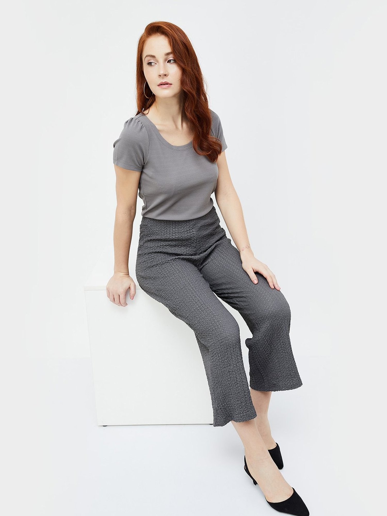 Code by Lifestyle Grey Regular Fit Top