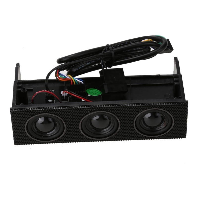 Plugadget 5.25" Stereo Surround Speaker PC Front Panel Computer Case Built-in Mic Music Loudspeakers STW-9005