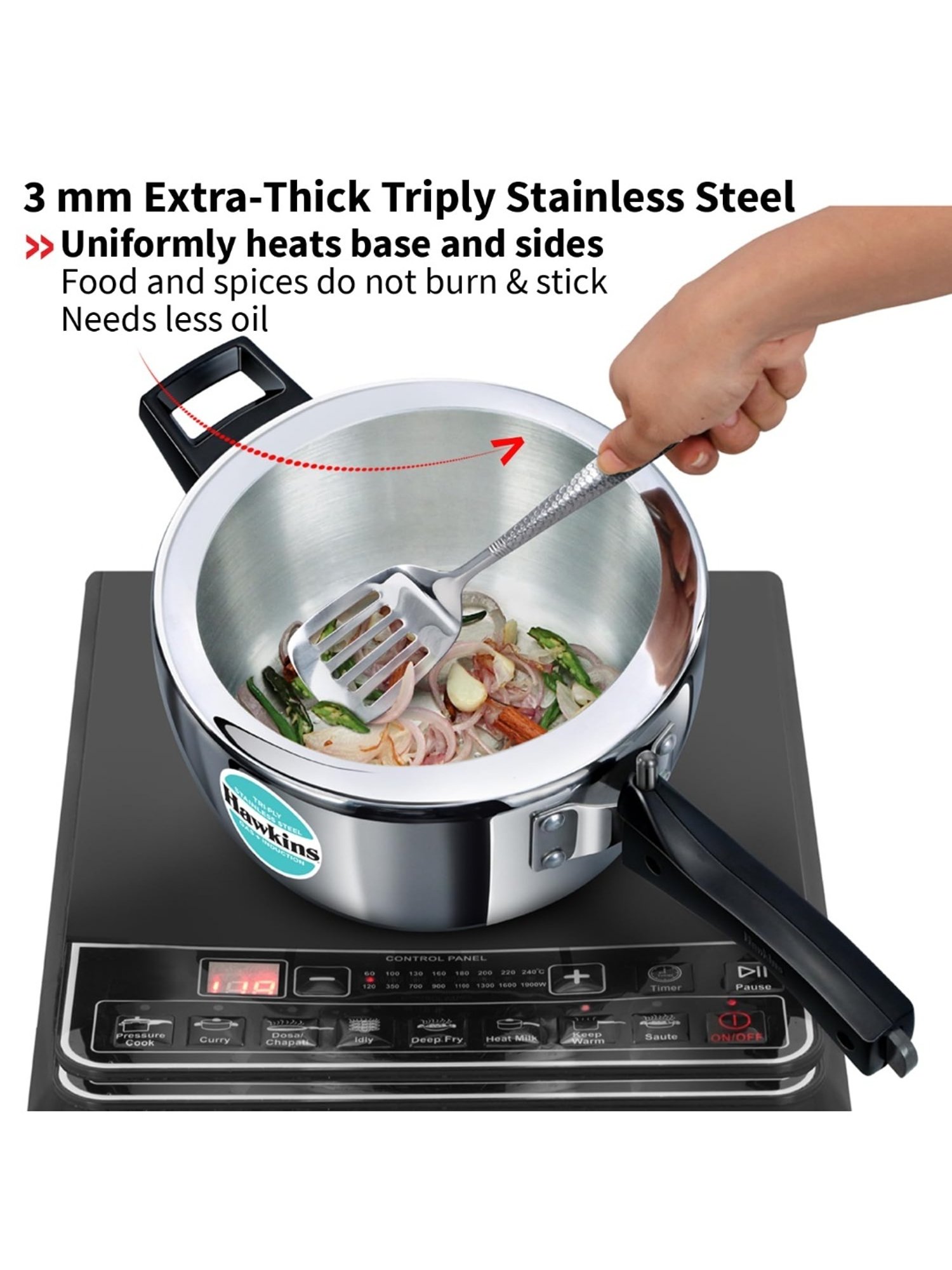 Hawkins Silver Stainless steel Pressure Cooker (2.5 L)