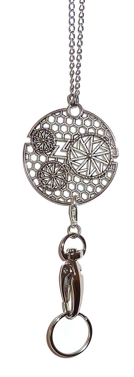 Trendy Women's Fashion Lanyard and Necklace 34" long, Chain Lanyard, For Keys, Badge holder. (Steam Punk Pendant)