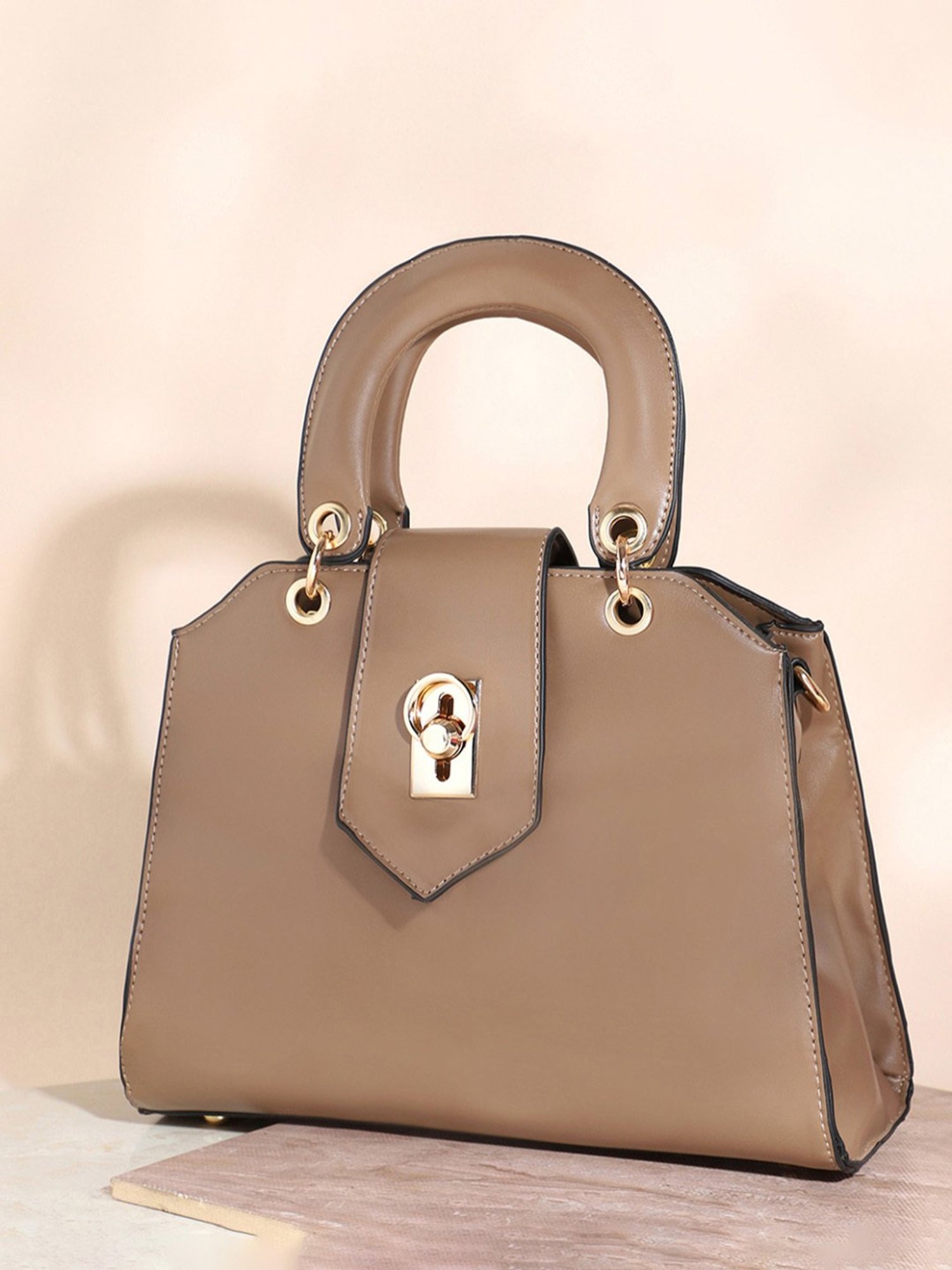 HauteSauce Brown Medium Handheld Handbag