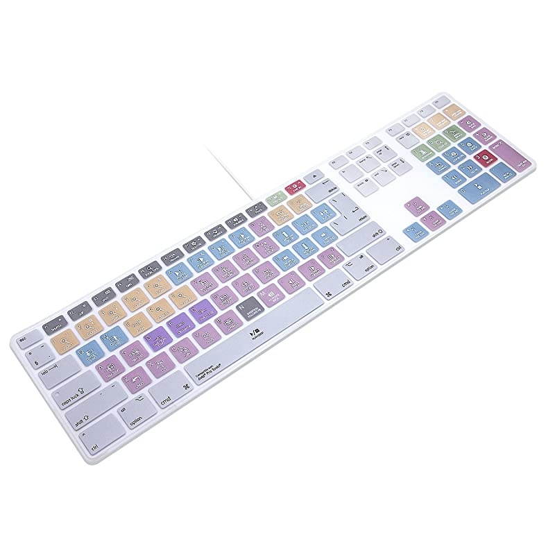 Avid Pro Tools Functional Shortcuts Hot Keys Design Silicone Keyboard Skin Cover for iMac Keyboard G6 with NumberPaid Number pad A1243 MB110LL/B and MB110LL/A[US/EU Layout]