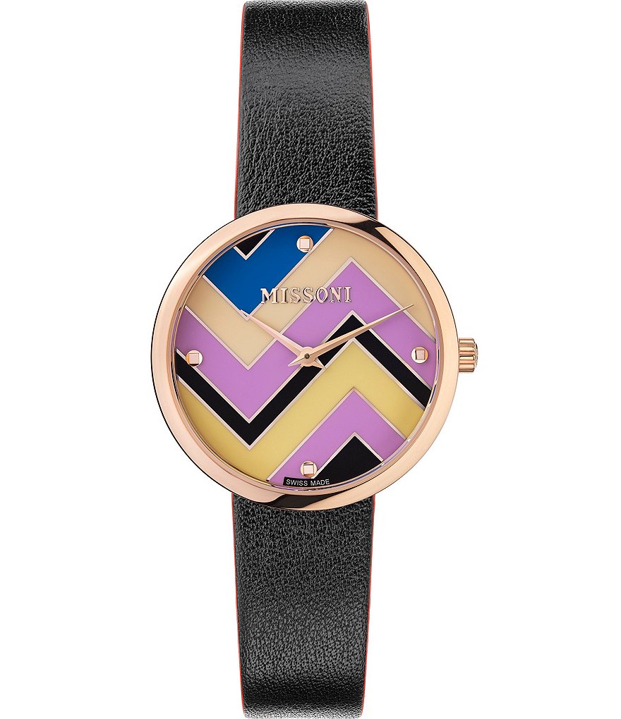 Missoni M1 Joyful Leather Rose Gold Analog Watch