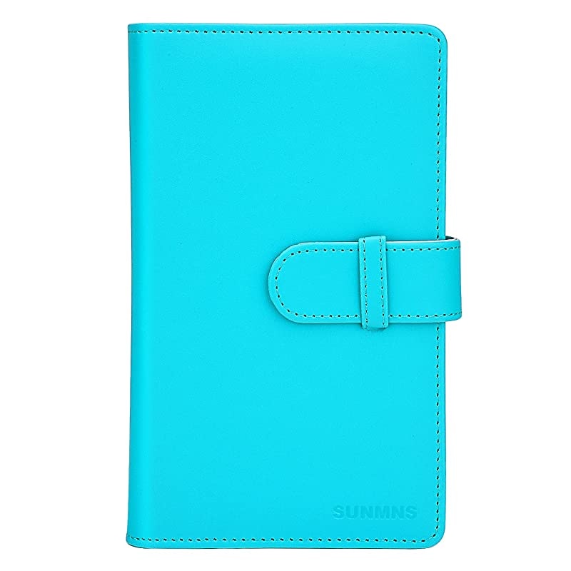 Wallet PU Leather Photo Album Compatible with Fujifilm Instax Mini Instant Film Azure Blue