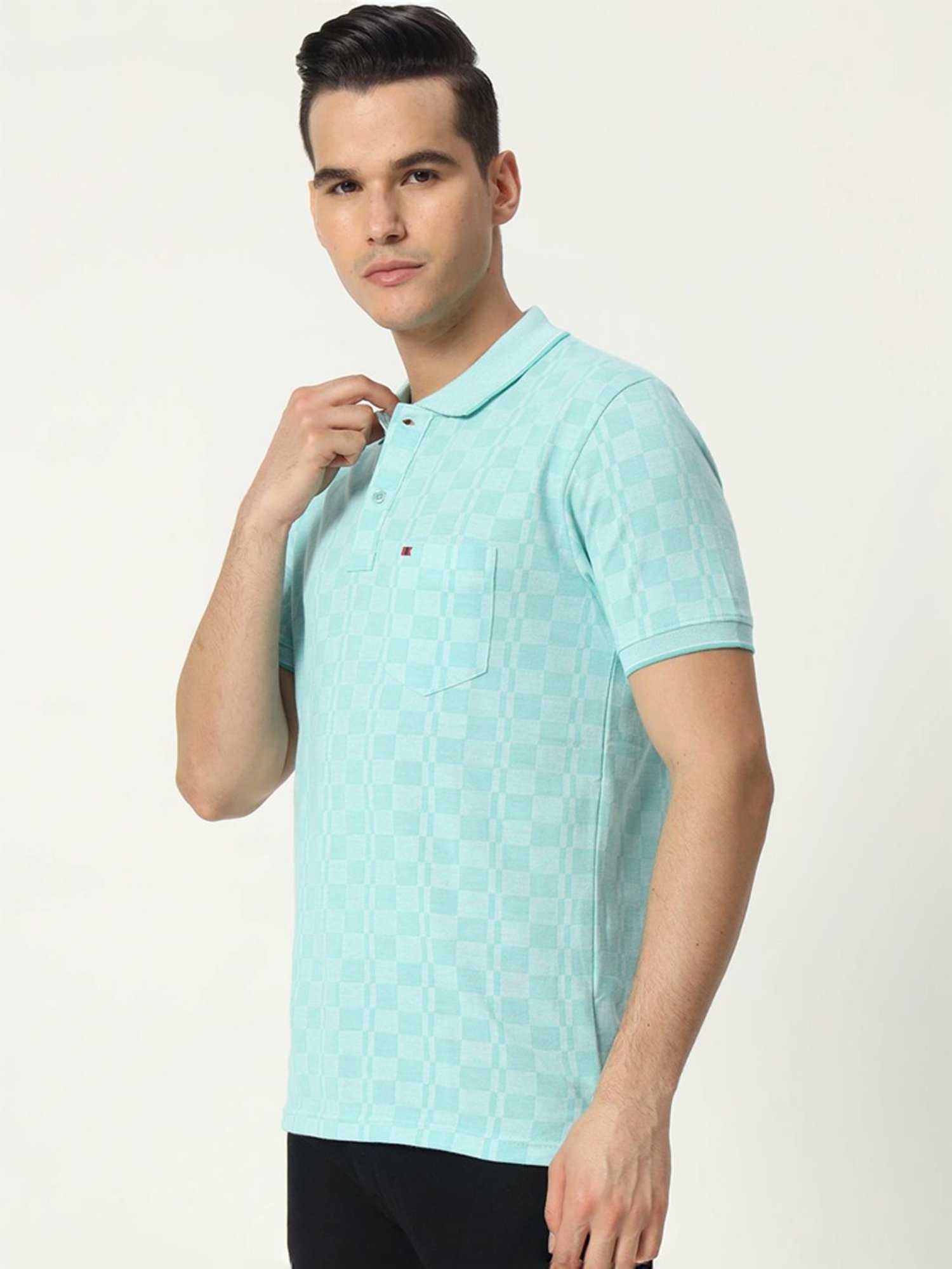 Tab91 Green Regular Fit Printed Polo T-Shirts