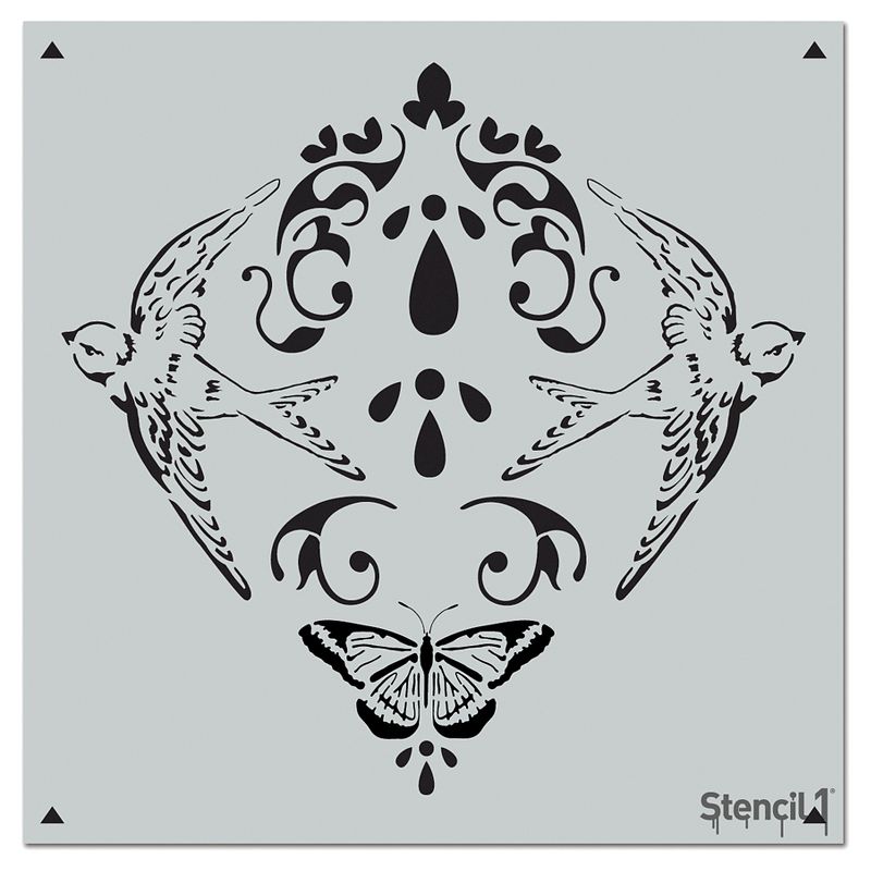 Stencil1 Nature Damask Repeating - Wall Stencil 11" x 11"