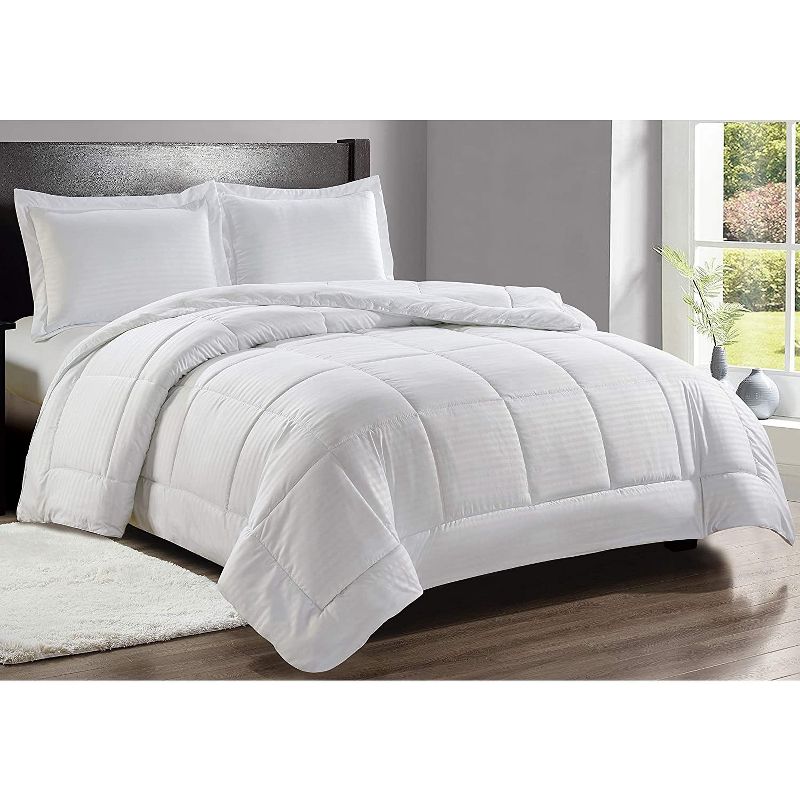 Bliss Home 1 Piece Down Alternative Reversible Comforter  Size Queen (86" x 86") - White