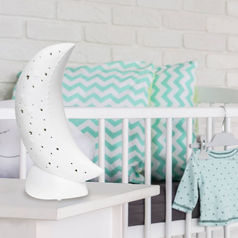 Porcelain Moon Shaped Table Lamp White - Simple Designs