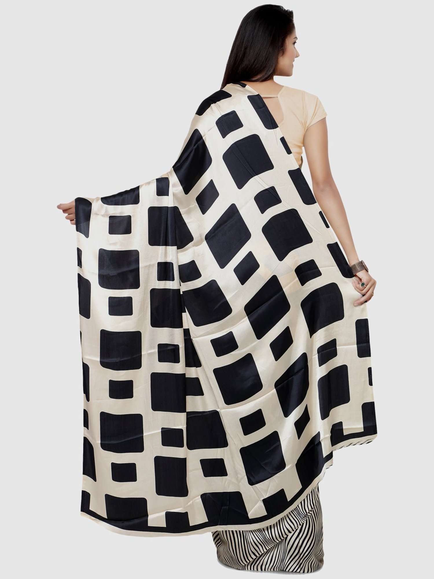 Unnati Silks Red Silk Printed Saree With Unstitched Blouse