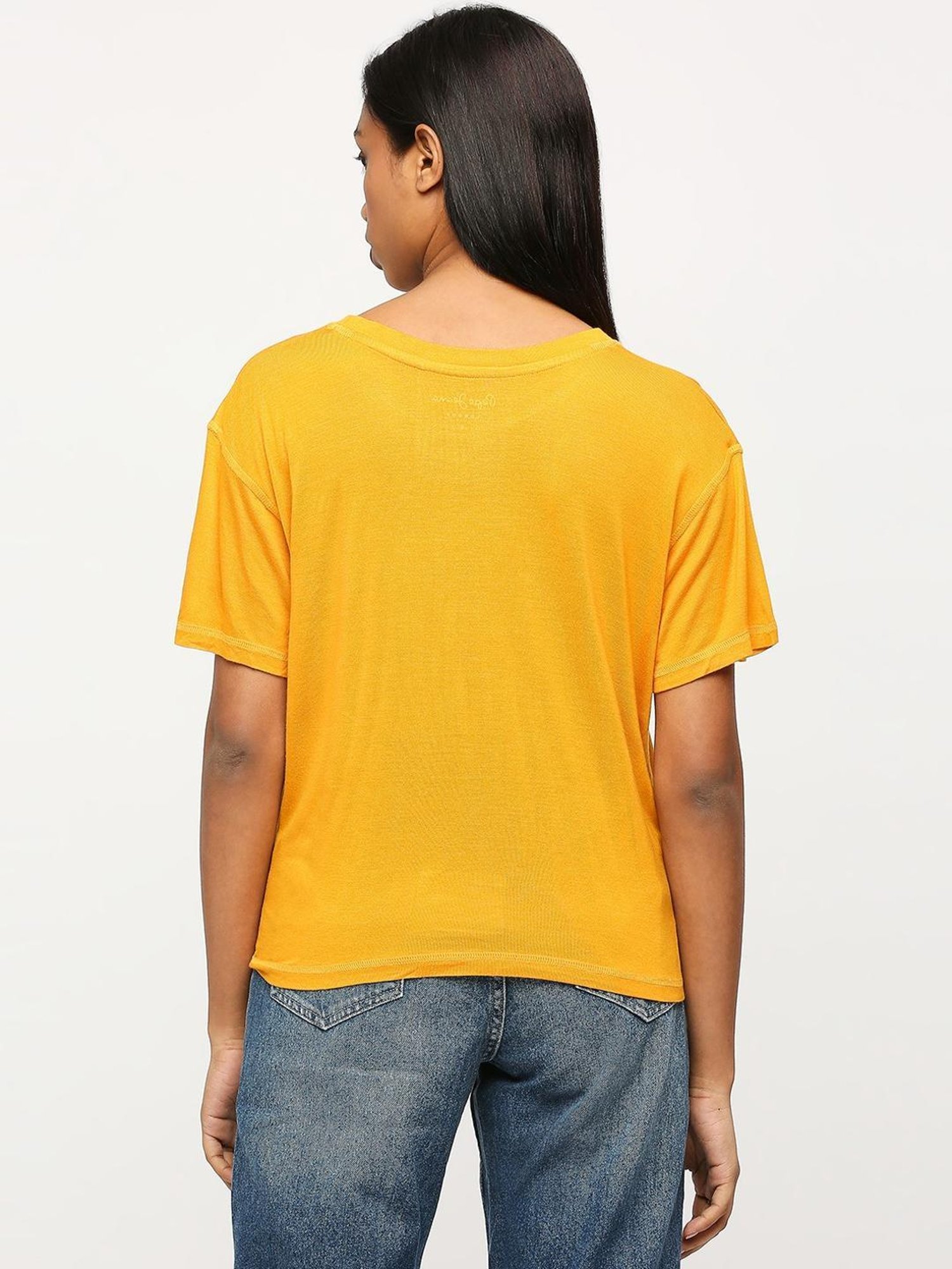 Pepe Jeans Yellow Logo Print T-Shirt