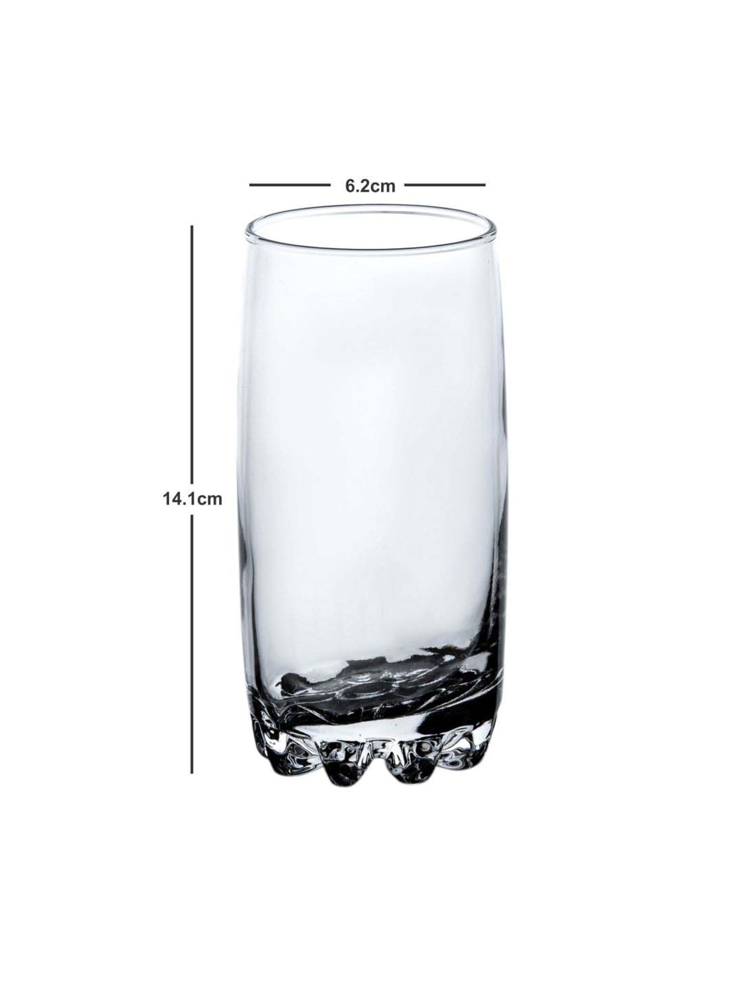 ROXX Transparent Glass Tumbler (0.38 L) - Set of 6