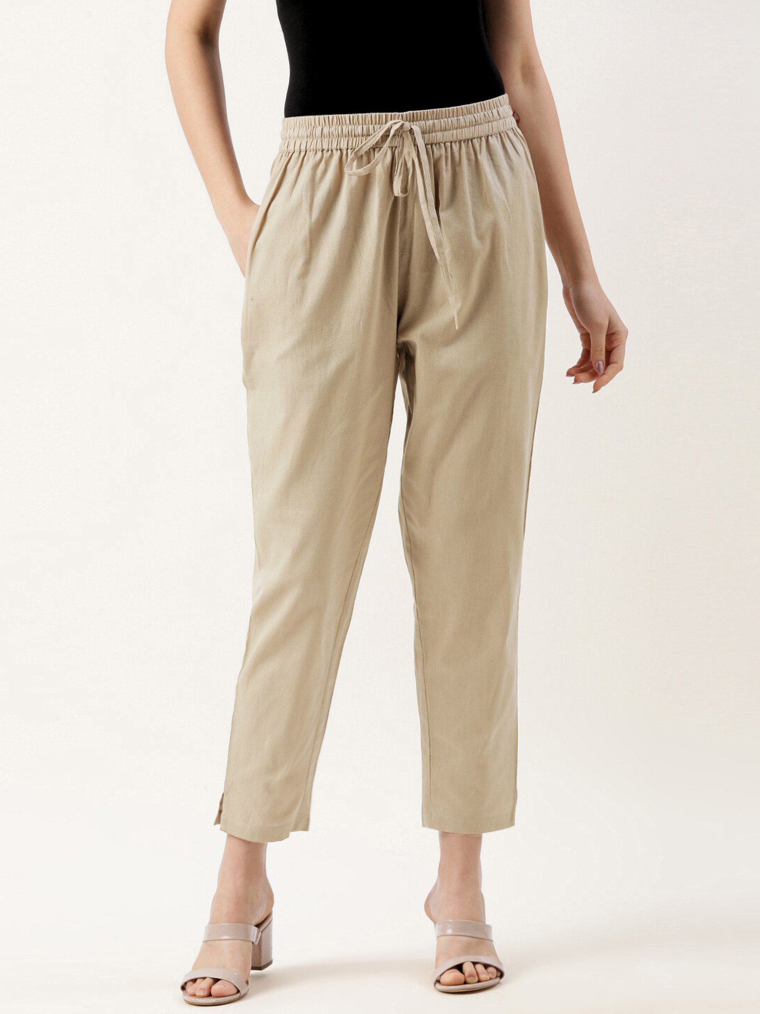 Amukti Beige Pencil Pants