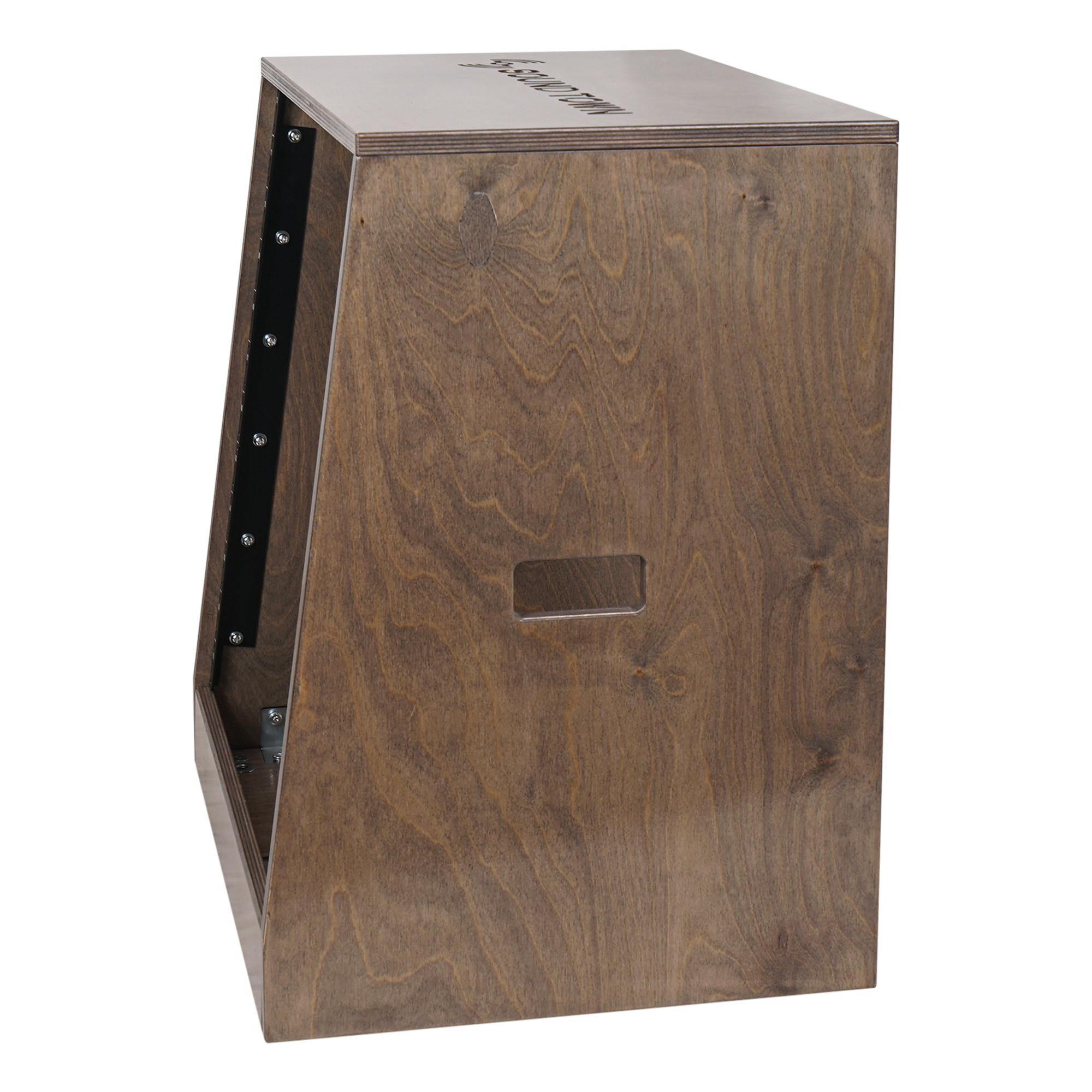 Sound Town DIY Slanted 12U Studio Rack, Plywood, Weathered Gray, Rubber Feet, Casters (SDRK-12TB)