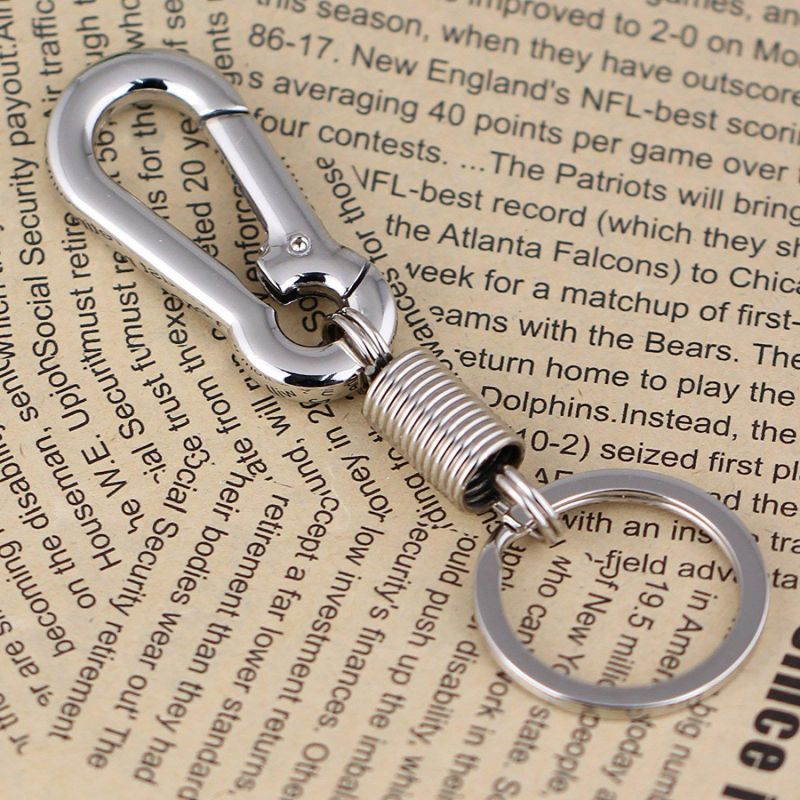 GT//Rotors Carabiner Keychain Ring Keyring Retro Spring Key Chain Holder (3 Pack, Chrome Silver)