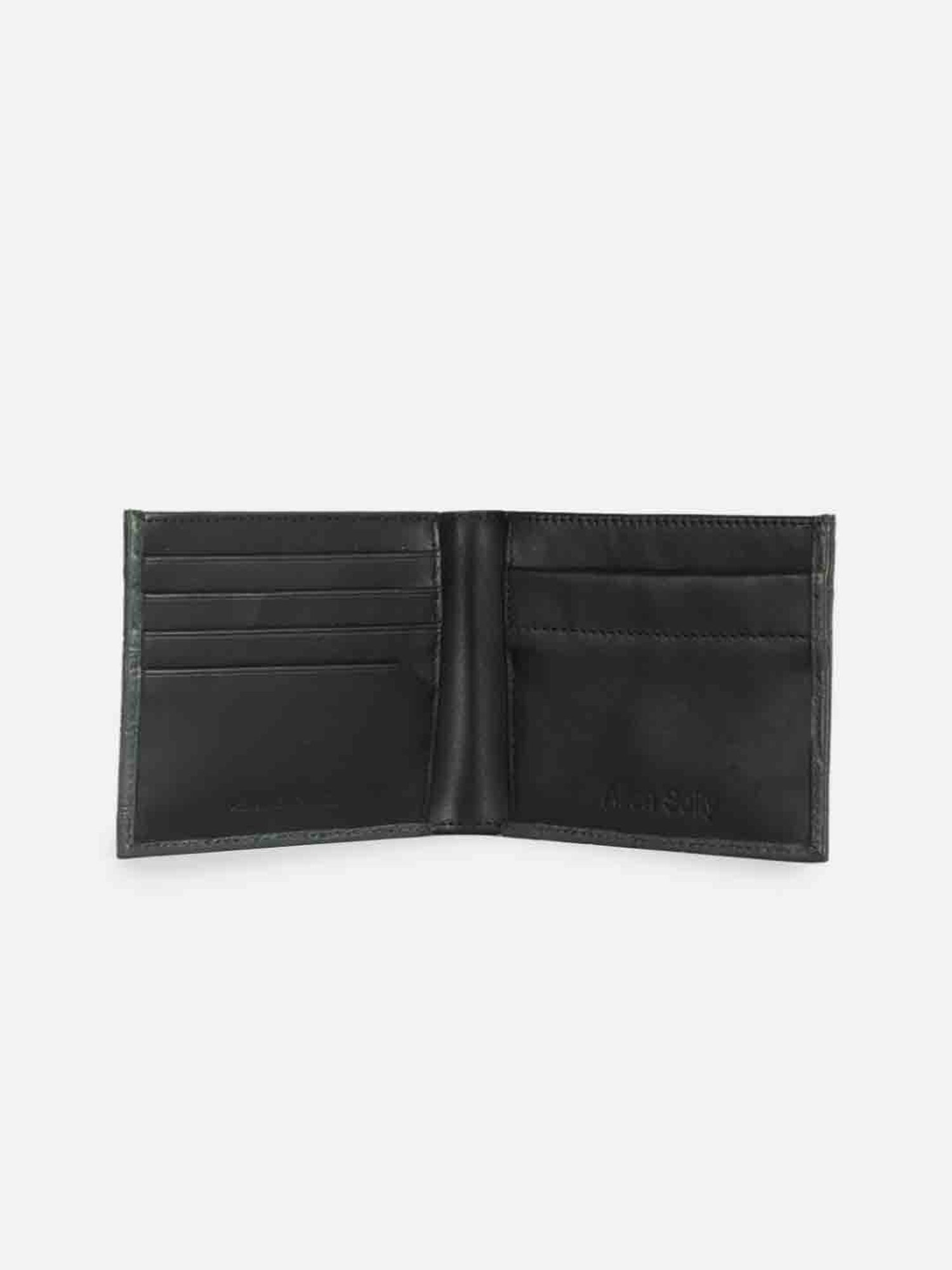 Allen Solly Dark Olive Textured Leather Bi-Fold Wallet for Men